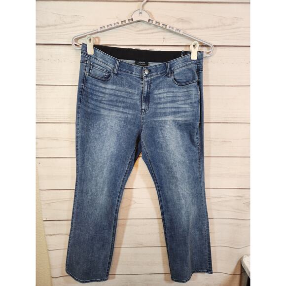 Venezia Women's Blue Mid Rise‎ Elastic Waist Stretch Boot Cut Jeans Size 20 NWT - Picture 1 of 7